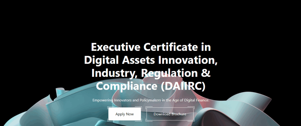 Snapshot of blockchain course for local financial leaders homepage